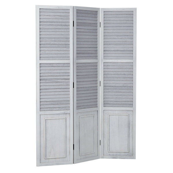 Paravent en bois à 3 panneaux, gris