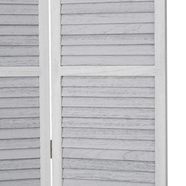 Paravent en bois à 3 panneaux, gris