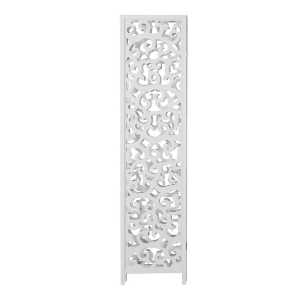 3-panel wooden room divider, white