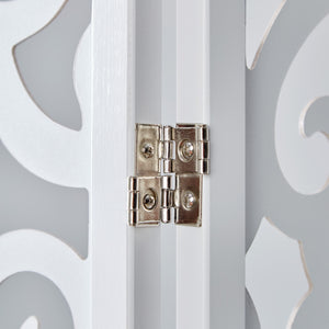 3-panel wooden room divider, white