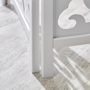 3-panel wooden room divider, white