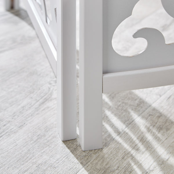 3-panel wooden room divider, white