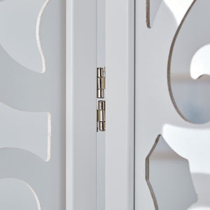 3-panel wooden room divider, white