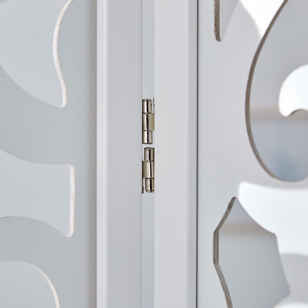 3-panel wooden room divider, white