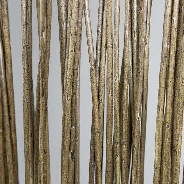 3-panel folding screen/room divider made of willow wood, grey