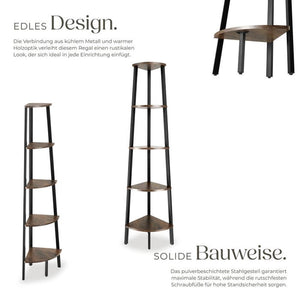 Eckregal Portland 34x34x158,5cm Industrial dunkelbraun