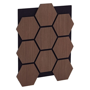 8er Set Akustikpaneele Wandpaneele Hexagon Wabe 76 x 62 cm Braun Walnuss Holz 3D