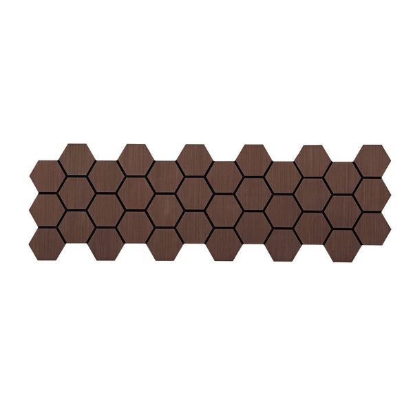 8er Set Akustikpaneele Wandpaneele Hexagon Wabe 76 x 62 cm Braun Walnuss Holz 3D
