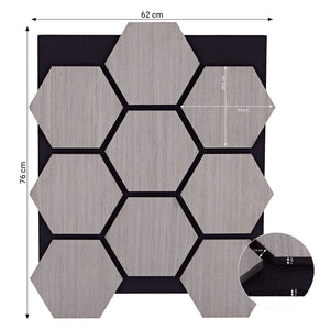 8er Set Akustikpaneele Wandpaneele Hexagon Wabe 76 x 62 cm Grau Holz 3D