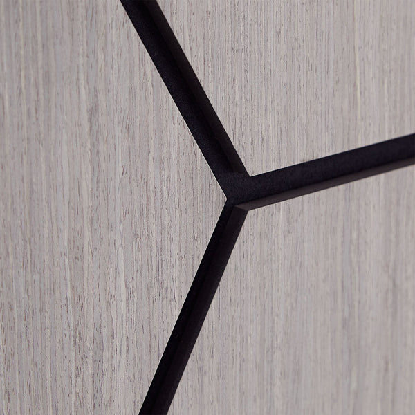 8er Set Akustikpaneele Wandpaneele Hexagon Wabe 76 x 62 cm Grau Holz 3D