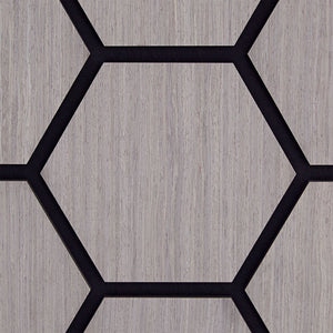 8er Set Akustikpaneele Wandpaneele Hexagon Wabe 76 x 62 cm Grau Holz 3D
