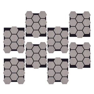 8er Set Akustikpaneele Wandpaneele Hexagon Wabe 76 x 62 cm Grau Holz 3D