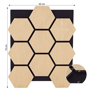8er Set Akustikpaneele Wandpaneele Hexagon Wabe 76 x 62 cm Natur Eiche Holz 3D