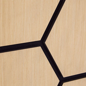 8er Set Akustikpaneele Wandpaneele Hexagon Wabe 76 x 62 cm Natur Eiche Holz 3D