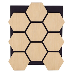 8er Set Akustikpaneele Wandpaneele Hexagon Wabe 76 x 62 cm Natur Eiche Holz 3D