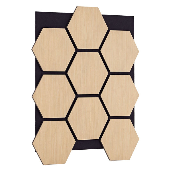 8er Set Akustikpaneele Wandpaneele Hexagon Wabe 76 x 62 cm Natur Eiche Holz 3D