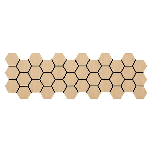 8er Set Akustikpaneele Wandpaneele Hexagon Wabe 76 x 62 cm Natur Eiche Holz 3D