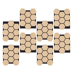 8er Set Akustikpaneele Wandpaneele Hexagon Wabe 76 x 62 cm Natur Eiche Holz 3D