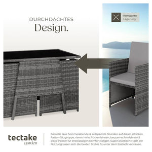 Rattan Sitzgruppe Lausanne grau