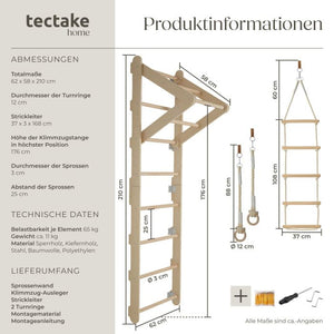 Sprossenwand Matterhorn 4in1 für Kinder Indoor braun