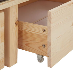 Palettenbett 100x200 cm mit Lattenrost Natur