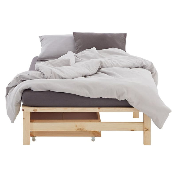 Palettenbett 100x200 cm mit Lattenrost Natur
