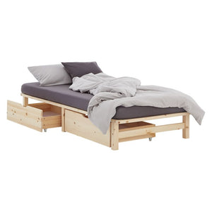 Palettenbett 100x200 cm mit Lattenrost Natur