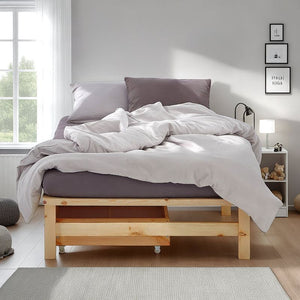 Palettenbett 100x200 cm mit Lattenrost Natur