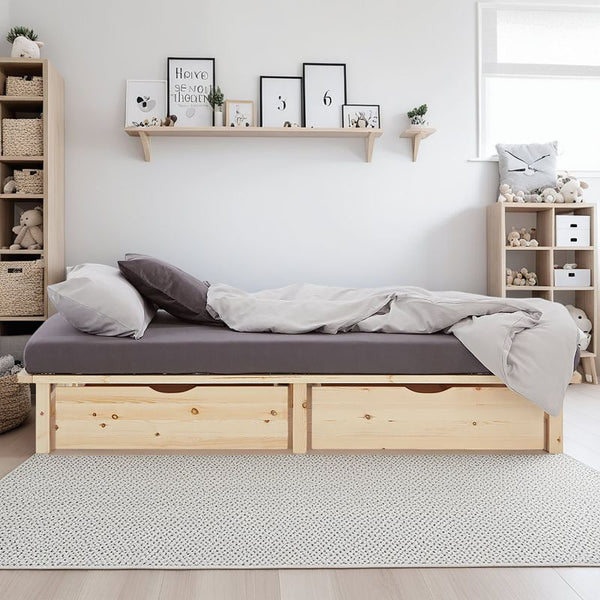Palettenbett 100x200 cm mit Lattenrost Natur