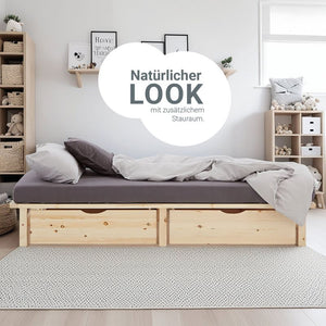 Palettenbett 100x200 cm mit Lattenrost Natur