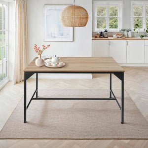 Esstisch Belfast Industrial Holz hell, Eiche Sonoma