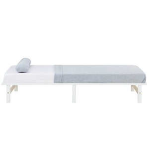 Palettenbett 90x200 cm Weiss | Einzelbett mit Matratze | mit Lattenrost | Holz | Jugend Gast