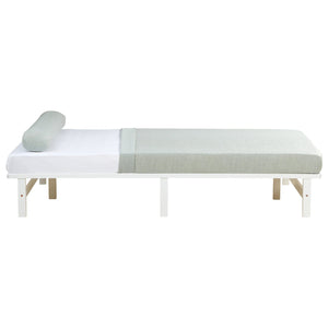 Palettenbett 140x200 cm Weiss | Doppelbett mit Matratze | mit Lattenrost | Holz | Jugend Gast
