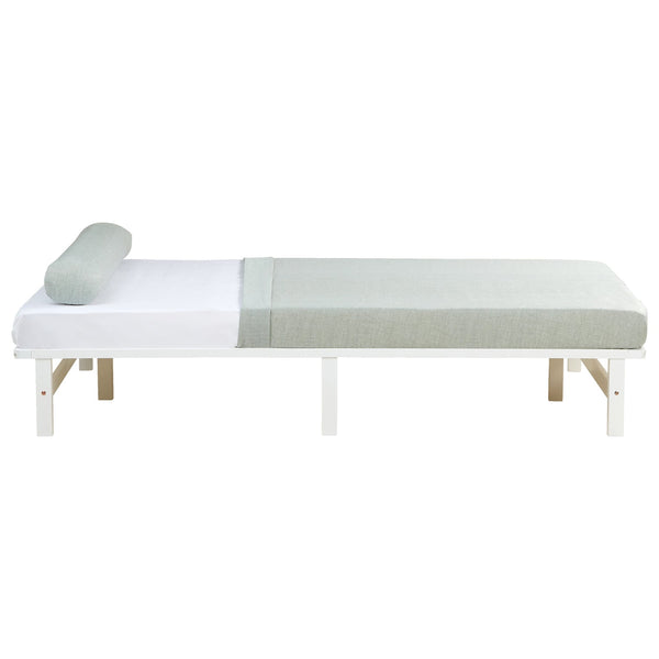 Palettenbett 140x200 cm Weiss | Doppelbett mit Matratze | mit Lattenrost | Holz | Jugend Gast
