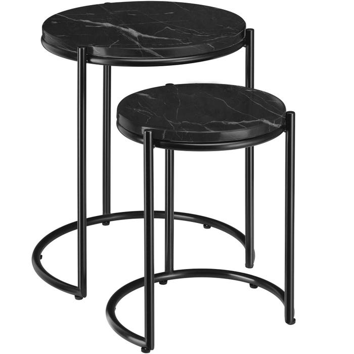 Beistelltisch Ellsa schwarz/schwarz 2er Set