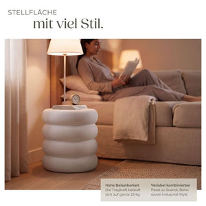 Beistelltisch Adina rund In- und Outdoor beige Ø 45 x 46 cm
