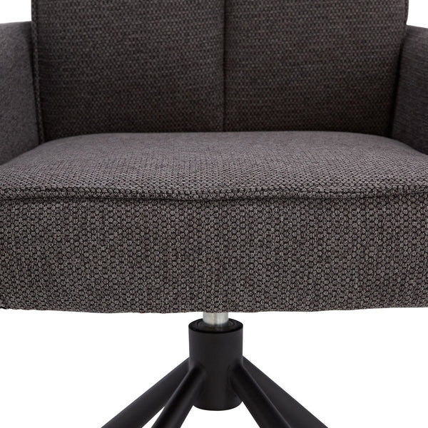 Polsterstuhl Stoff Anthrazit 6er-Set drehbar mit Armlehnen Küche Esszimmer Büro