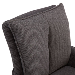 Polsterstuhl Stoff Anthrazit 6er-Set drehbar mit Armlehnen Küche Esszimmer Büro