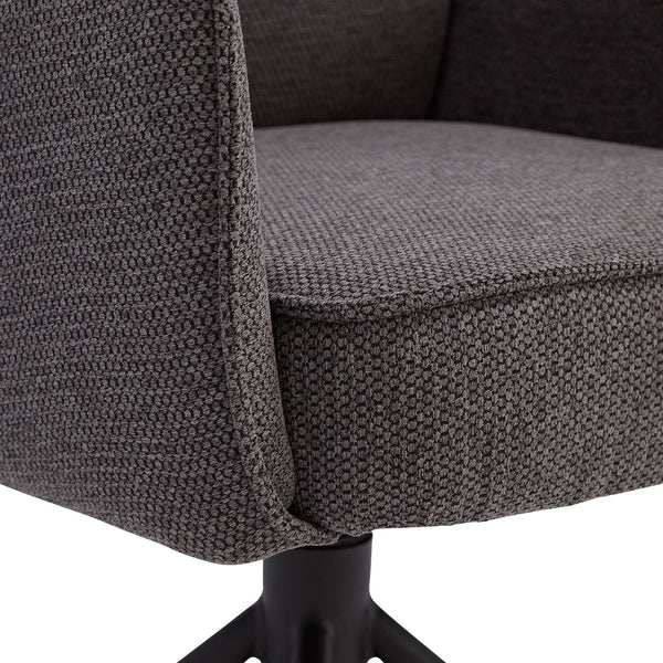 Polsterstuhl Stoff Anthrazit 6er-Set drehbar mit Armlehnen Küche Esszimmer Büro