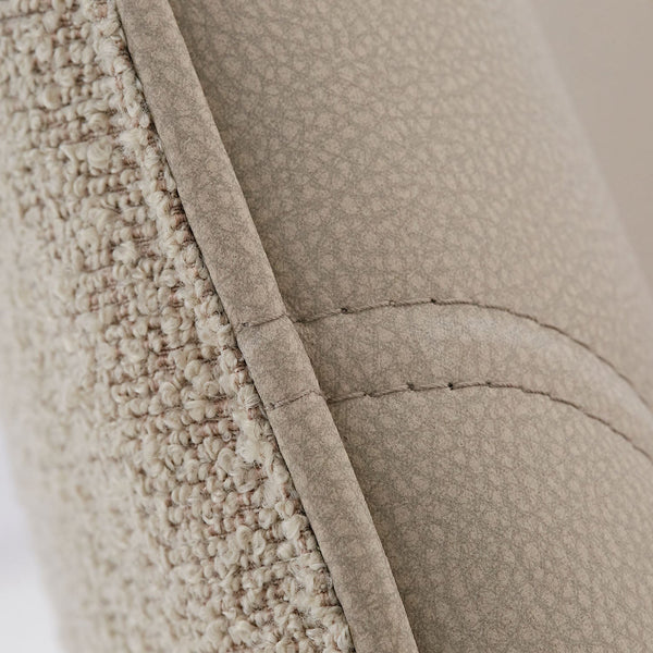 2er Set Polsterstuhl Bouclé Leder drehbar Beige