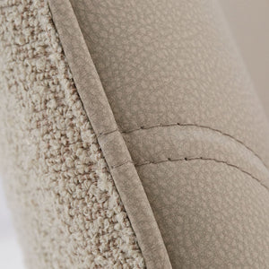 4er Set Polsterstuhl Bouclé Leder drehbar Beige
