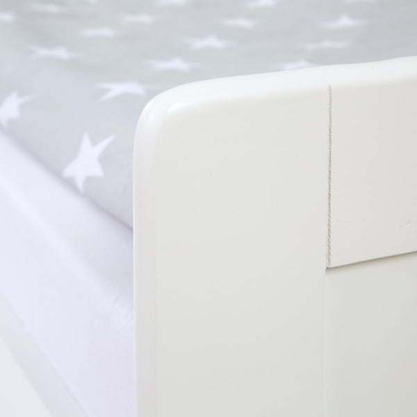 Holzbett 90x200 cm Weiss | ausziehbar | Koje | mit Matratze | Ausziehbett Duo-Bett Funktionsbett