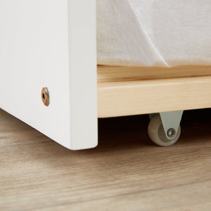 Holzbett 90x200 cm Weiss | ausziehbar | Koje | mit Matratze | Ausziehbett Duo-Bett Funktionsbett