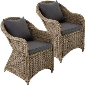 2er Set Aluminium Rattansessel