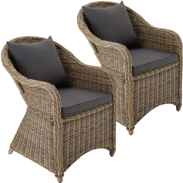 2er Set Aluminium Rattansessel