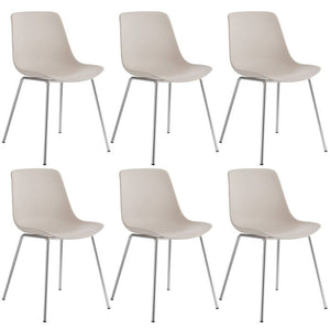 Kunststoffstuhl Mave taupe/chrom 6er Set