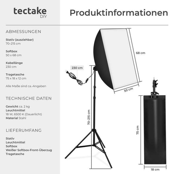 Studioleuchte mit Softbox und Stativ