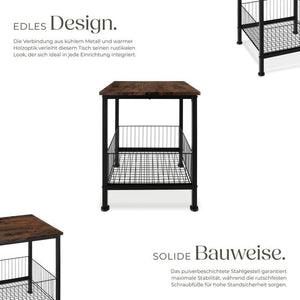 Beistelltisch Grimsby 40x40x55,5cm Industrial dunkelbraun