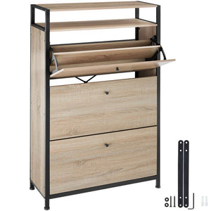 Schuhschrank Buffalo Industrial Holz hell, Eiche Sonoma 81 cm