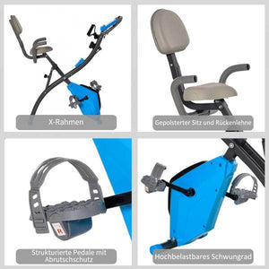 Heimtrainer Fahrradtrainer 8 Widerstandstufen Schwarz Blau